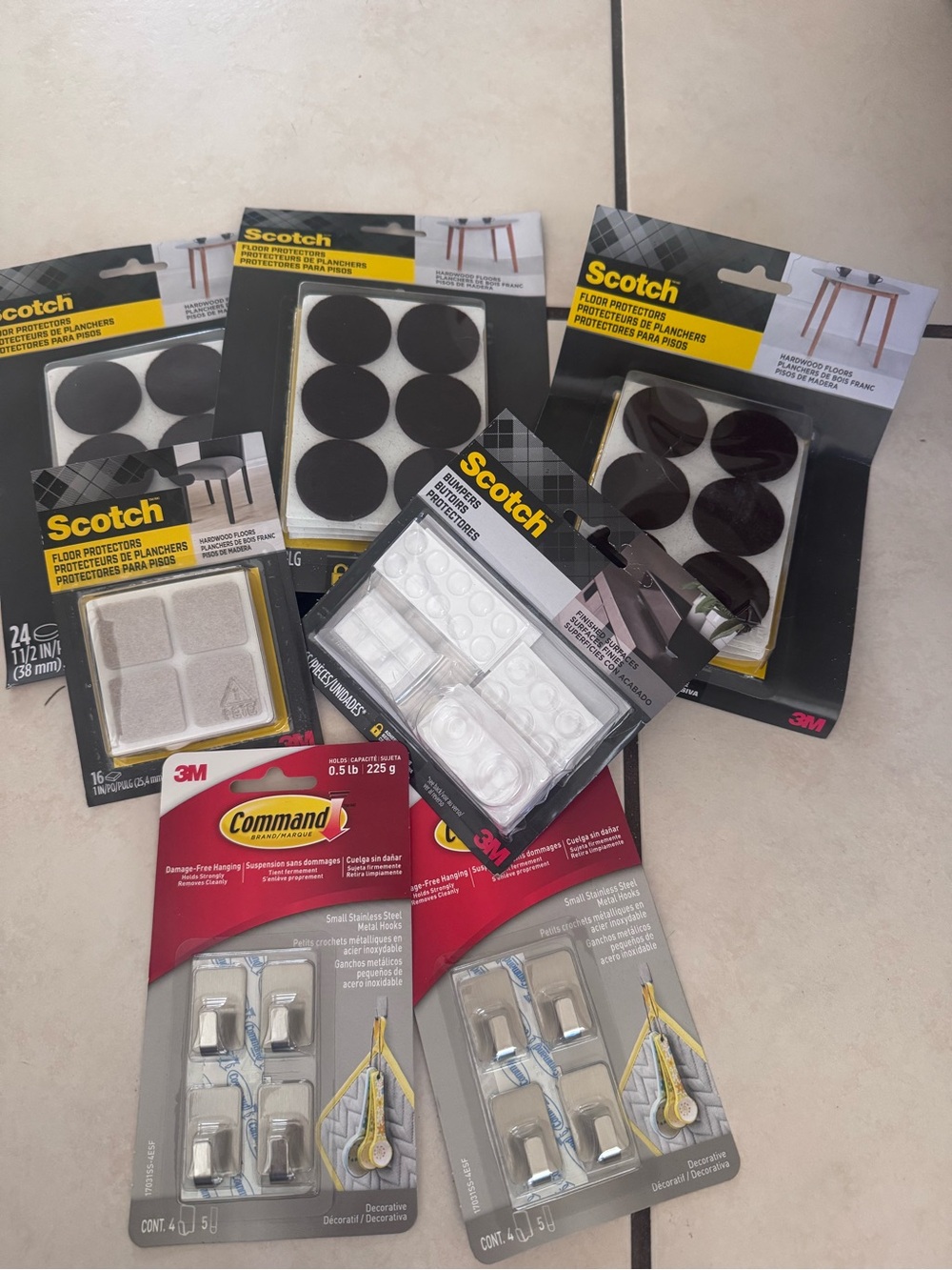 Scotch & 3M Command Home Protectors and Hooks - new bundle of 7